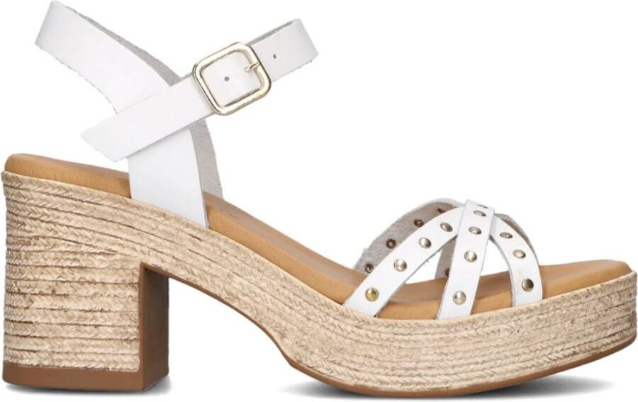 Stefano Lauran Witte Leren Studs Sandalen White Dames