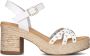 STEFANO LAURAN Sandalen Dames Led Sandaal Met Studs Th Maat: 38 Materiaal: Leer Kleur: Wit - Thumbnail 1