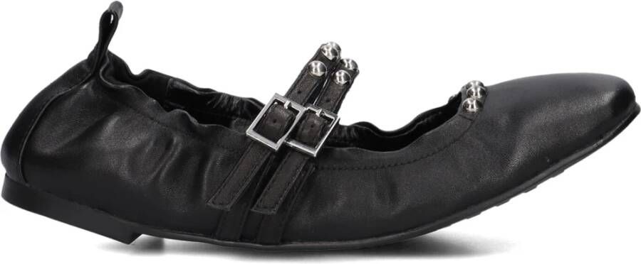 Stefano Lauran Zwarte Leren Ballerina Schoenen Black Dames