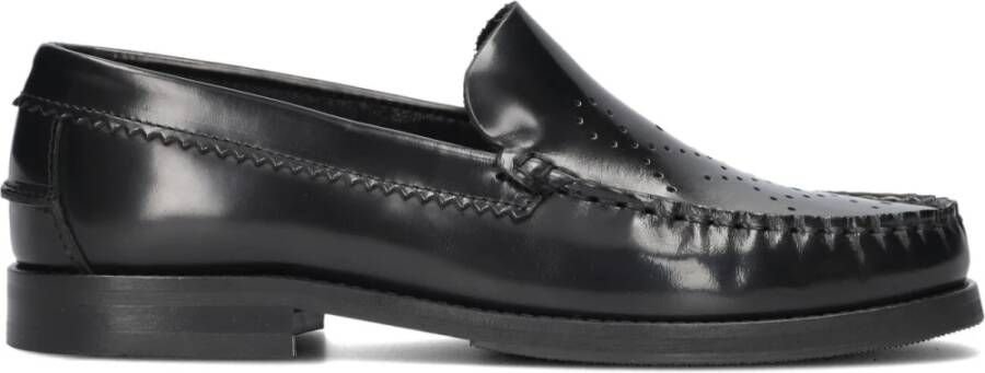 Stefano Lauran Zwarte Loafers met Ronde Uitsnijdingen Black Dames