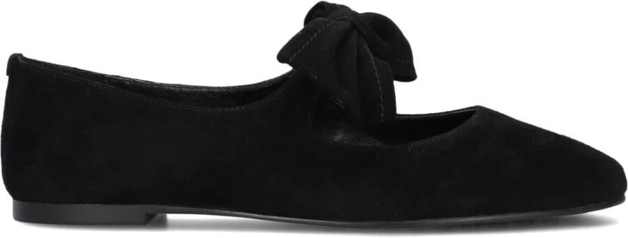 Stefano Lauran Zwarte Suède Ballerina Strik Black Dames