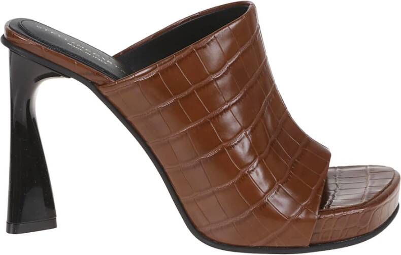 Stella Mccartney Bruine Krokodillenprint Hoge Hak Klompen Brown Dames