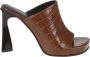 Stella Mccartney Bruine Krokodillenprint Hoge Hak Klompen Brown Dames - Thumbnail 1