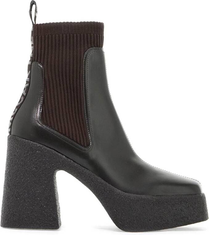 Stella Mccartney Chunky Heel Sock Enkellaarzen Brown Dames