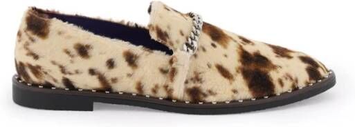 Stella Mccartney Falabella Loafers in Appaloosa-Printed Velvet Beige Dames