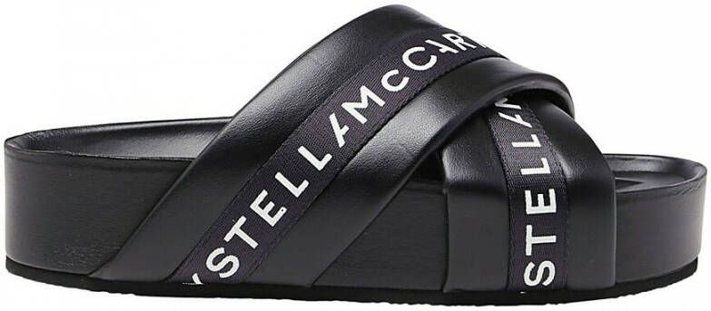 Stella Mccartney Zwarte `Vesta` Slippers met Teenafscheiders Black Dames