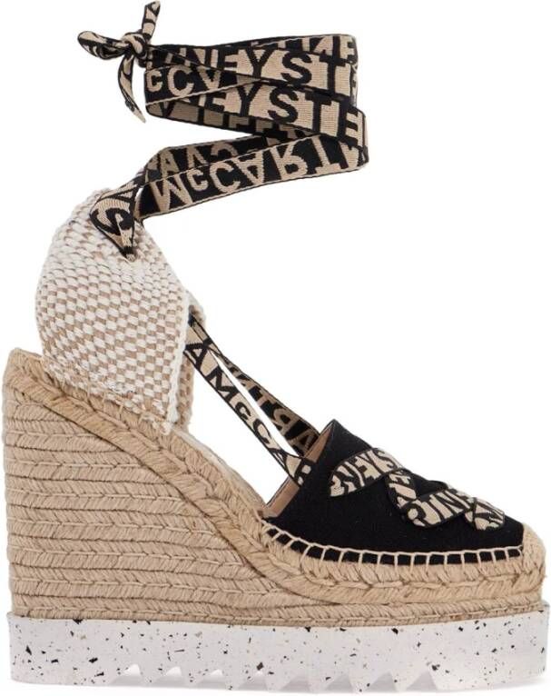 Stella Mccartney 'Gaia' Sleehak Espadrilles Beige Dames