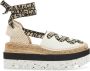 Stella Mccartney Gaia Wedge Espadrilles met Logoed Linten Beige Dames - Thumbnail 1