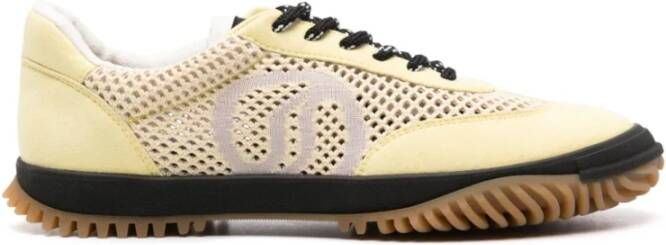 Stella Mccartney Gele Mesh Sneakers S-Golf Logo Yellow Dames