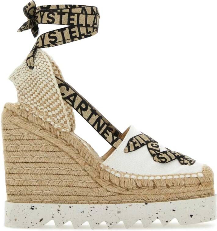 Stella Mccartney Ivory Cotton Gaia Wedges Multicolor Dames