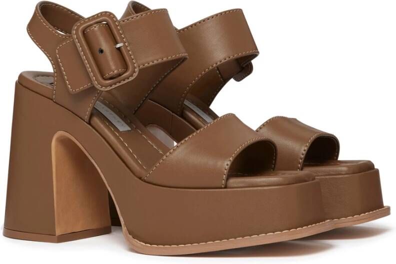 Stella Mccartney Kameelbruine sandalen met blokhak Brown Dames