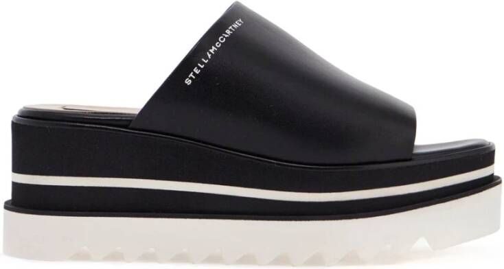 Stella Mccartney Plateau klompen met logoband Black Dames