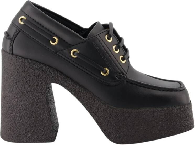 Stella Mccartney Zwarte Vegan Leren Plateau Schoenen Black Dames