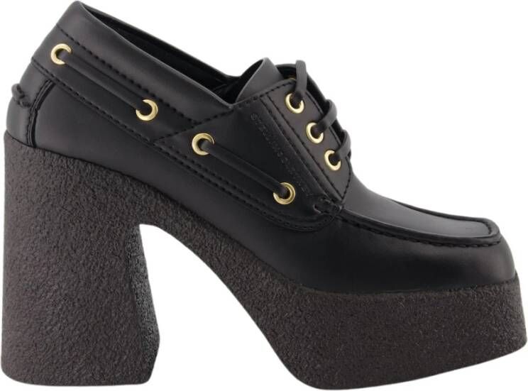 Stella Mccartney Zwarte Vegan Leren Plateau Schoenen Black Dames