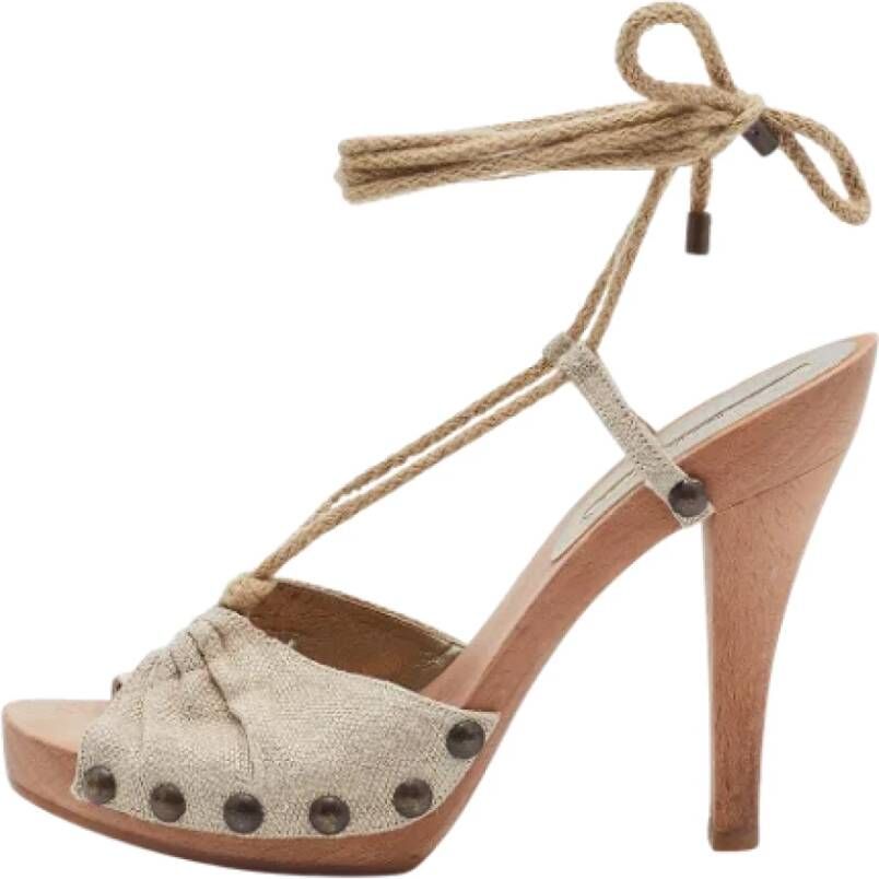 Stella McCartney Pre-owned Fabric sandals Beige Dames