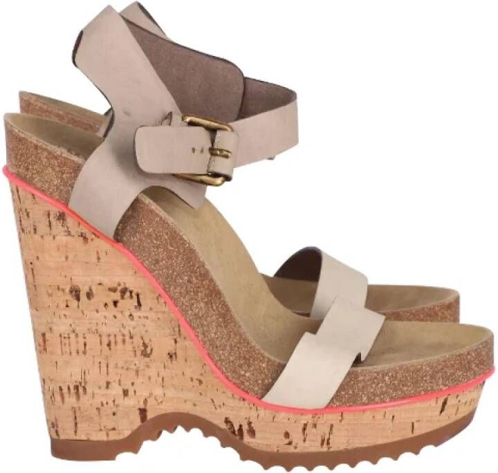 Stella McCartney Pre-owned Suede sandals Beige Dames