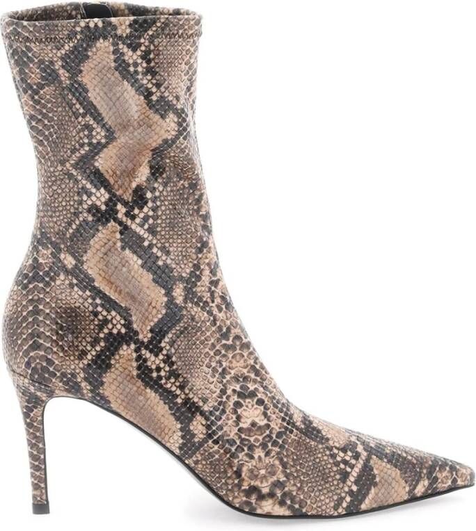 Stella Mccartney Python Print Enkellaarzen Brown Dames