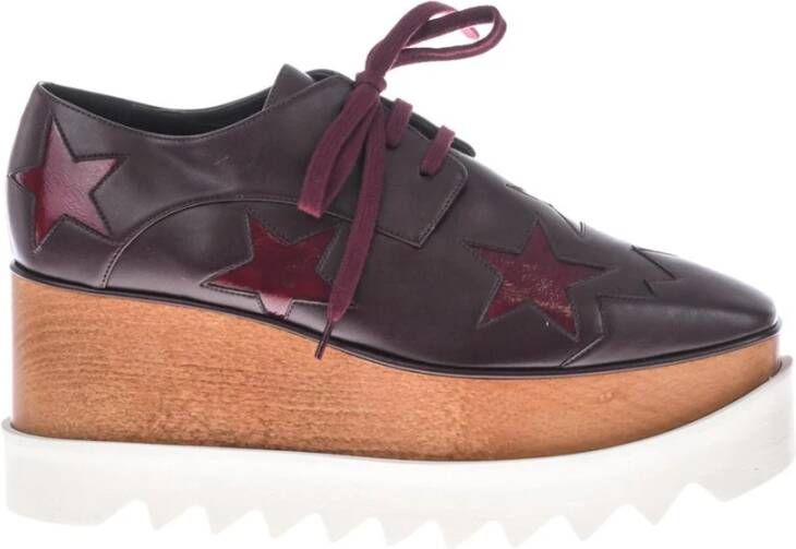 Stella Mccartney Bordeaux Veterschoenen Elyse Red Dames