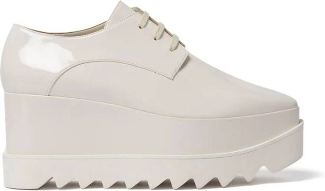 Stella Mccartney Witte Patent Lace-Up Sleehak Schoenen White Dames