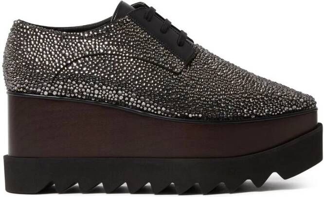 Stella Mccartney Zwarte Kristalversierde Sleehak Schoenen Black Dames