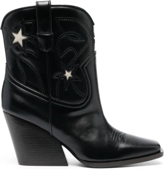 Stella Mccartney Zwarte Logo Enkellaarzen Black Dames