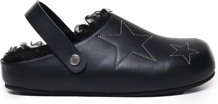 Stella Mccartney Zwarte Sabot Pantoffels met Sterdetail Black Dames