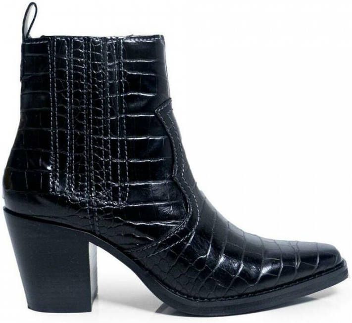 Steve Madden Stijlvolle Texaanse laarzen met krokodillenprint Black Dames