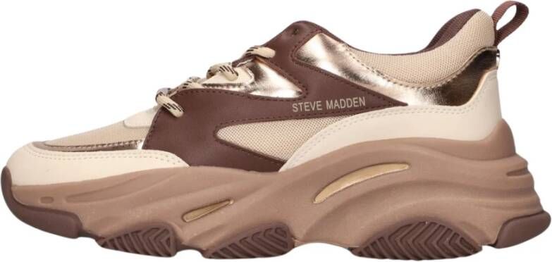 Steve Madden Bruin Beige Trendy Runner Sneakers Multicolor Dames