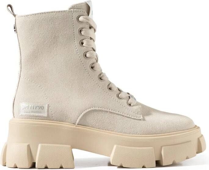 Steve Madden Chunky Sole Leren Laarzen Beige Dames