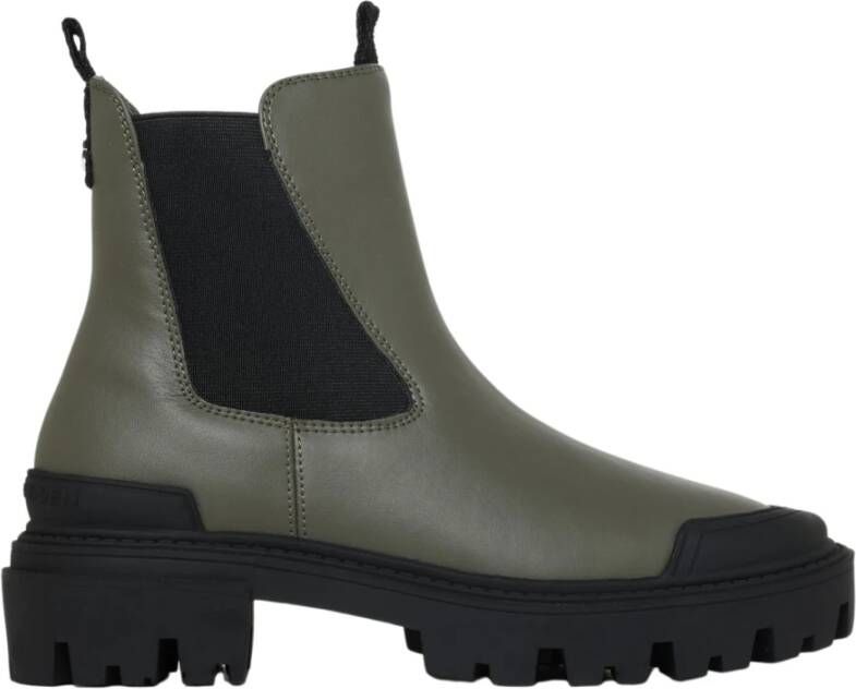 Steve Madden Groene Gevechtslaarzen met Rubberdetails Green Dames