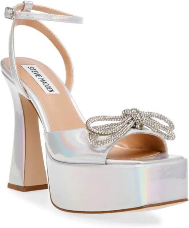 Steve Madden Holografische Boog Hoge Hak Sandalen Gray Dames