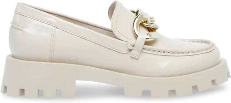 Steve Madden Loafers met kettingband en dikke zool White Dames