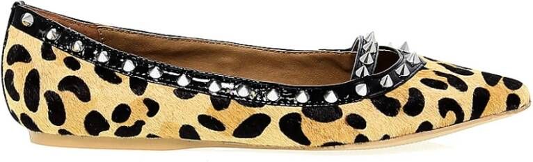 Steve Madden Luipaard Studs Suède Platte Schoen voor Vrouwen Meerkleurig Dames