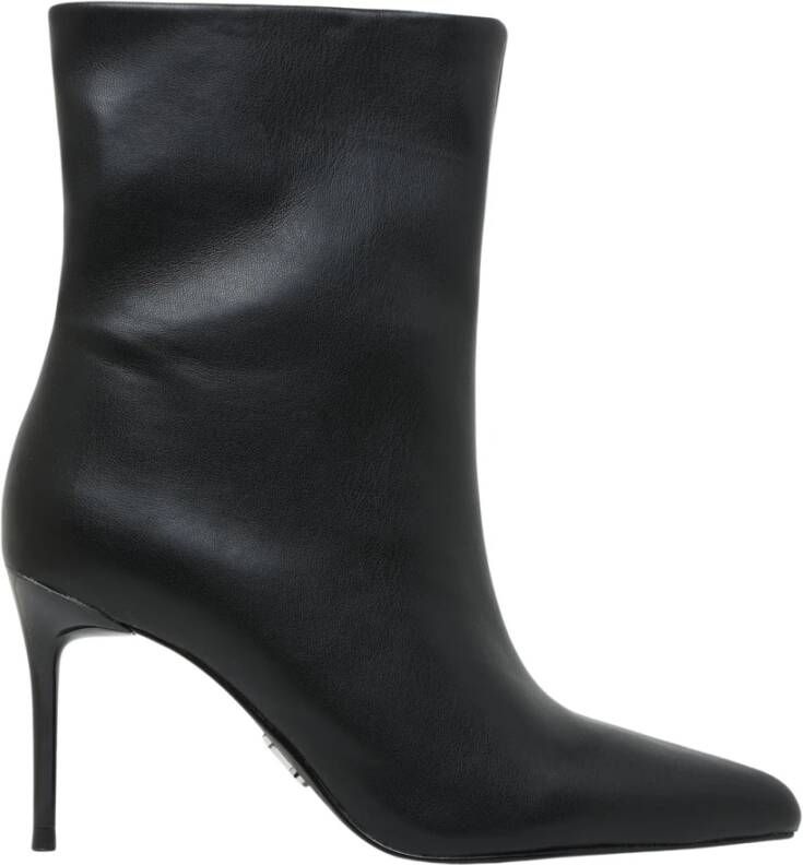 Steve Madden Leren Enkellaarzen met Hak Black Dames