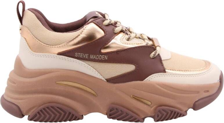 Steve Madden Bruin Beige Trendy Runner Sneakers Multicolor Dames