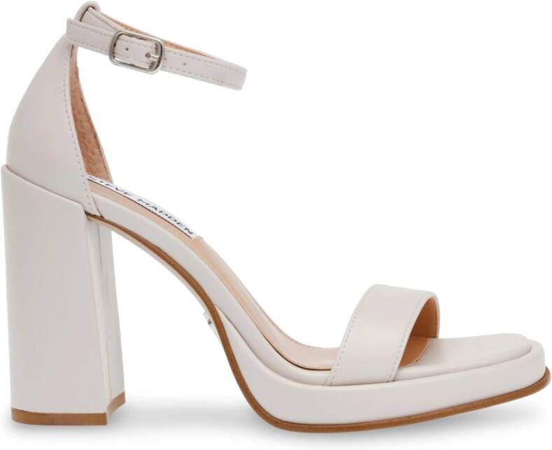 Steve Madden Crème Hoge Hak Sandalen White Dames