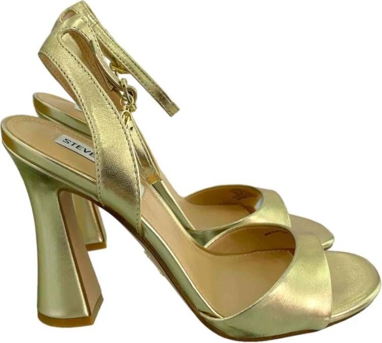 Steve Madden Elegante Leren Hoge Hak Sandalen Yellow Dames