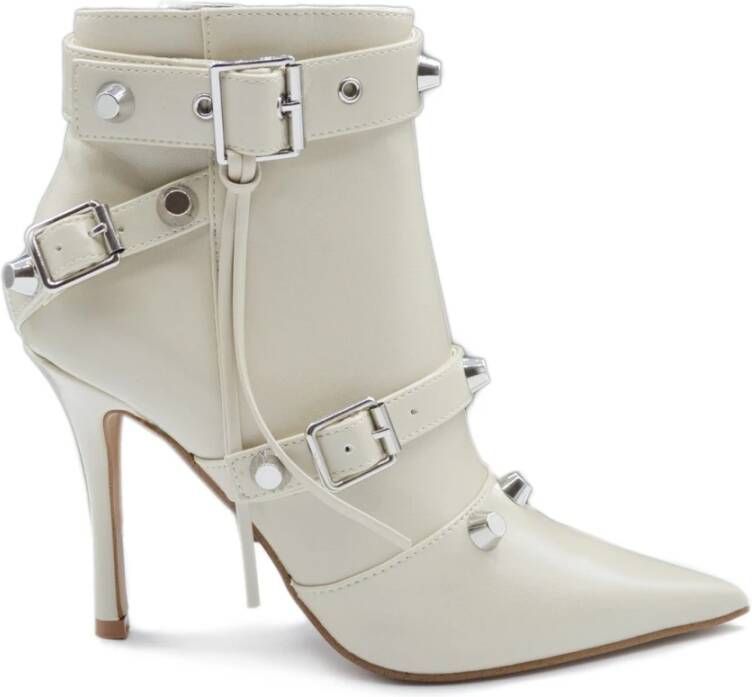 Steve Madden Stijlvolle Fortitude Laarzen met 10cm Hak White Dames