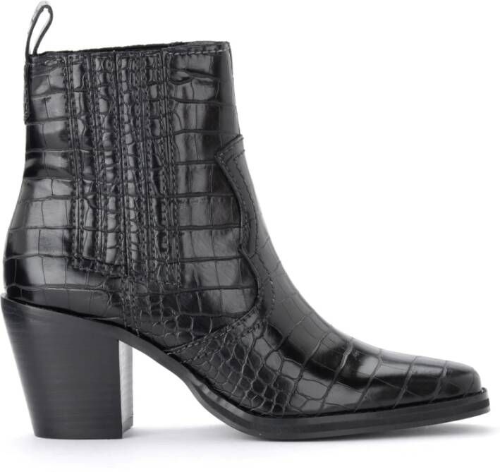 Steve Madden Stijlvolle Texaanse laarzen met krokodillenprint Zwart Dames