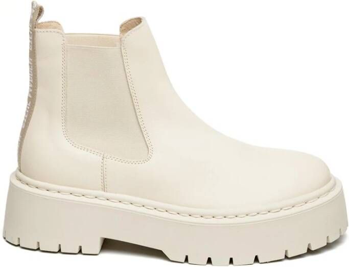 Steve Madden Veerly Boots Bone Suède en Leren Enkellaarzen Beige Dames