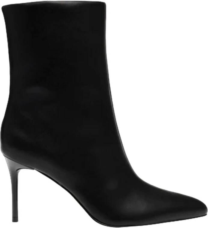 Steve Madden Leren Enkellaarzen met Hak Black Dames