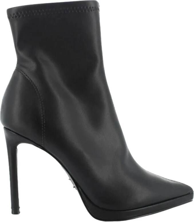 Steve Madden Zwarte Kaylani Enkellaars met Stiletto Hak Black Dames