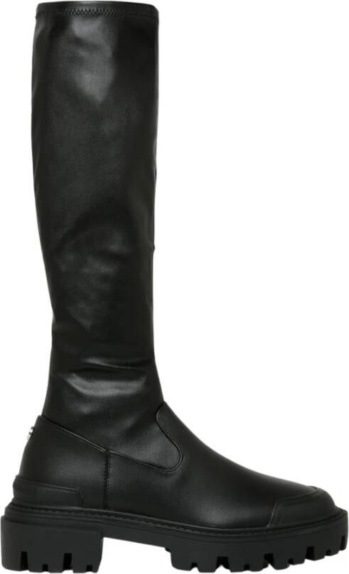 Steve Madden Zwarte Elastische Enkellaars Black Dames