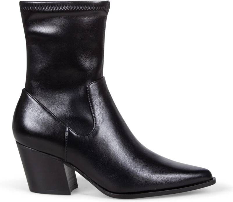 Steve Madden Zwarte Enkellaarzen Black Dames