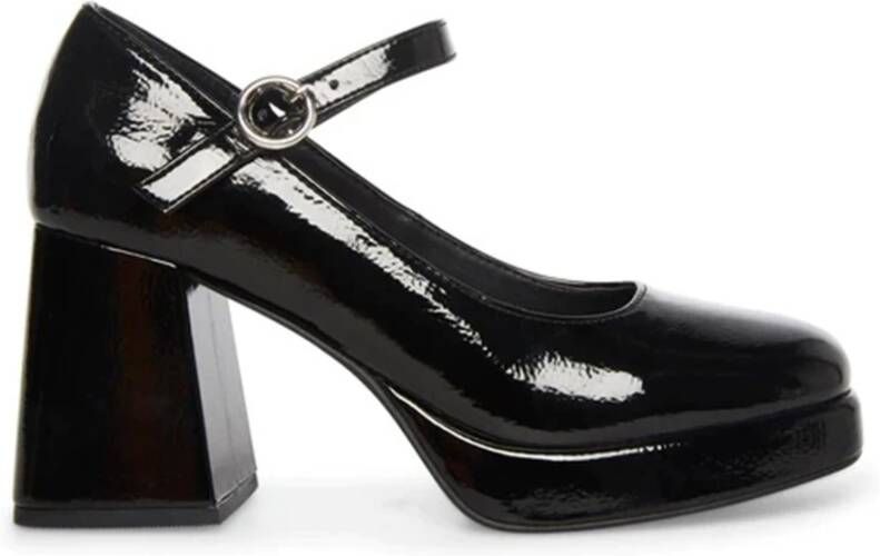 Steve Madden Zwarte hak lak enkelband pompen Black Dames