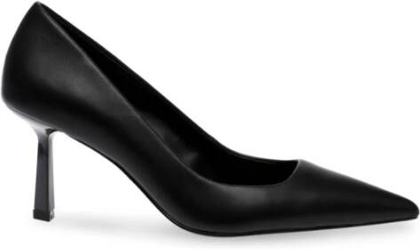 Steve Madden Zwarte leren stilettohakpomp Black Dames