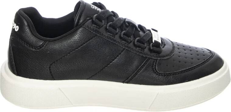 Steve Madden Zwarte Leren Veterschoenen Black Dames