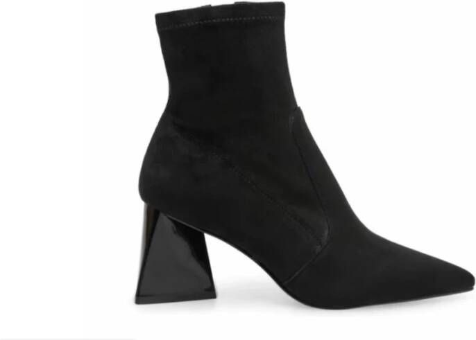 Steve Madden Zwarte Neopreen Puntige Haklaarzen Black Dames