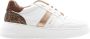 Stokton Beige Leren Sneakers met Strepen White Dames - Thumbnail 1