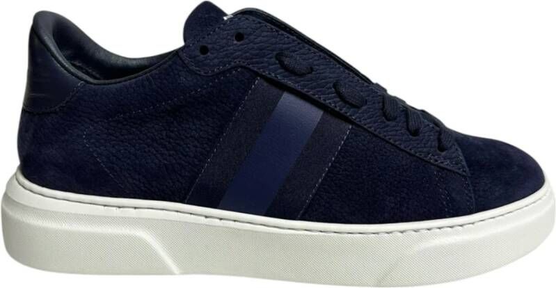 Stokton Blauwe Nabuk Sneakers met Elastiek Blue Heren